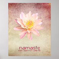 Lotus Blume Wasserfarbe Namaste Yoga Medizin Po