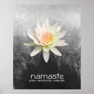 Lotus Blume Wasserfarbe Namaste Yoga Poster
