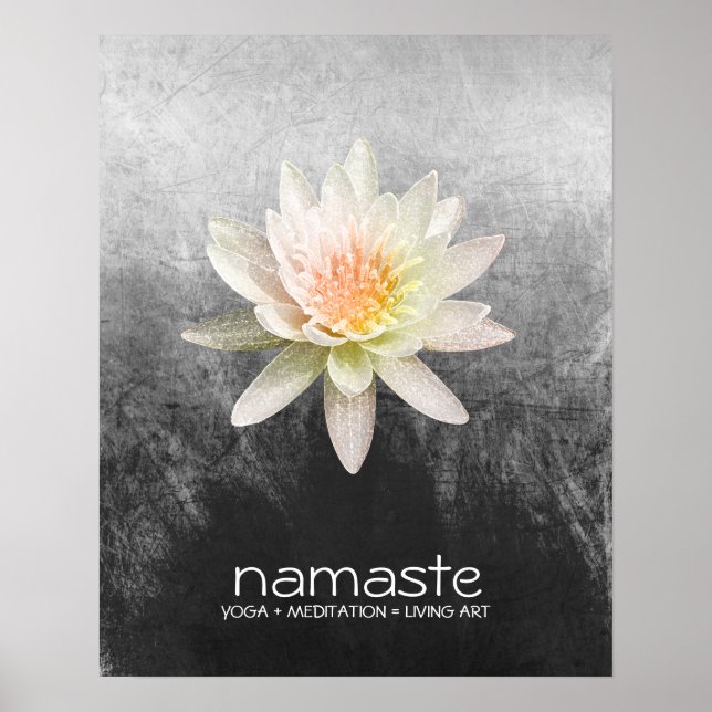Lotus Blume Wasserfarbe Namaste Yoga Poster (Vorne)