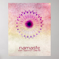 Lotus Blume Wasserfarbe Namaste Yoga