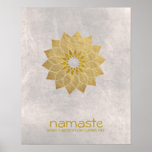 Lotus Blume Wasserfarbe Namaste Yoga Poster