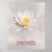 Lotus Blume Wasserfarbe Namaste Yoga
