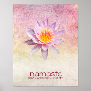 Lotus Blume Wasserfarbe Namaste Yoga Poster