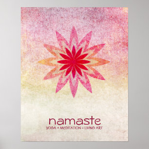 Lotus Blume Wasserfarbe Namaste Yoga Poster