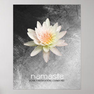 Lotus Blume Wasserfarbe Namaste Yoga Poster