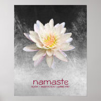 Lotus Blume Wasserfarbe Namaste Yoga