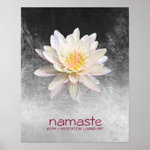 Lotus Blume Wasserfarbe Namaste Yoga Poster