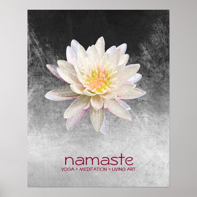 Lotus Blume Wasserfarbe Namaste Yoga Poster (Vorne)