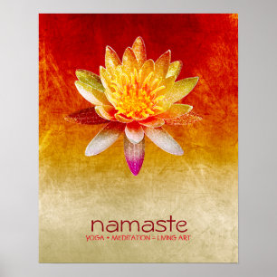 Lotus Blume Wasserfarbe Namaste Yoga Poster