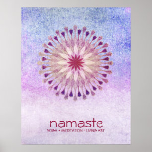 Lotus Blume Wasserfarbe Namaste Yoga Poster