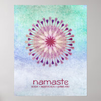 Lotus Blume Wasserfarbe Namaste Yoga
