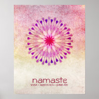 Lotus Blume Wasserfarbe Namaste Yoga