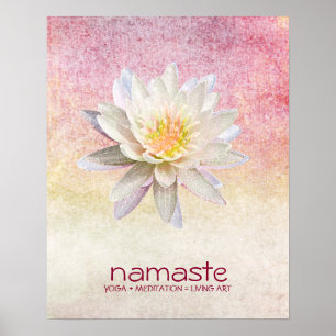 Lotus Blume Wasserfarbe Namaste Yoga Poster