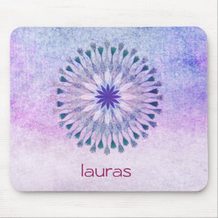 Lotus Blume Wasserfarbene Pfau Yoga Meditation Mousepad