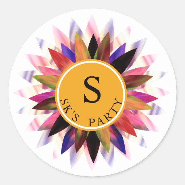 Lotus Blume Wasserfarbige Logos Heilung Yoga Runder Aufkleber (Vorderseite)