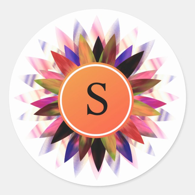 Lotus Blume Wasserfarbige Logos Heilung Yoga Runder Aufkleber (Vorderseite)