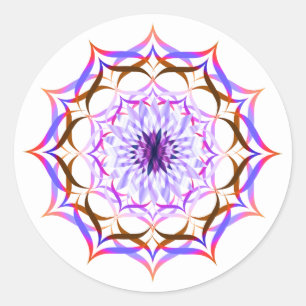 Lotus Blume Watercolor Mandala Heilung Yoga Runder Aufkleber