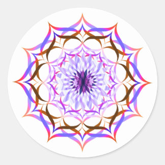 Lotus Blume Watercolor Mandala Heilung Yoga Runder Aufkleber