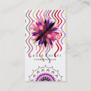 Lotus Blume Watercolor Mandala Yoga Holistischer W Visitenkarte