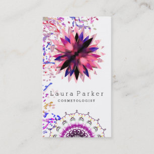 Lotus Blume Watercolor Mandala Yoga Holistischer W Visitenkarte