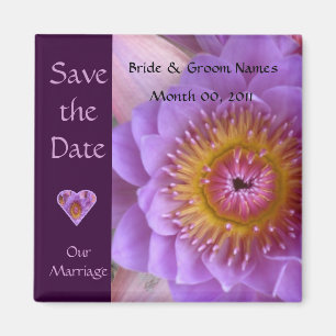 Lotus Blume Wedding Save the Date Magnet