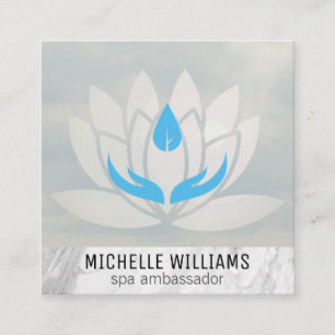 Lotus Blume Wellness-Center Massagetherapeut Quadratische Visitenkarte