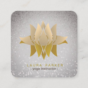 Lotus Blume Yoga Dozentin Medizin Holistisch Quadratische Visitenkarte