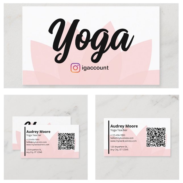 Lotus Blume Yoga Lehrer Vorlagen Visitenkarte (Lotus Flower Yoga Teacher Templates Business Card
)