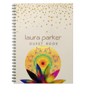 Lotus Blume Yoga Vintag Medizin Holistisch Notizblock