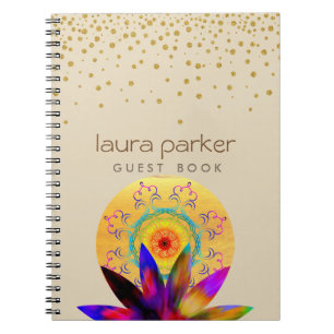 Lotus Blume Yoga Vintag Medizin Holistisch Notizblock
