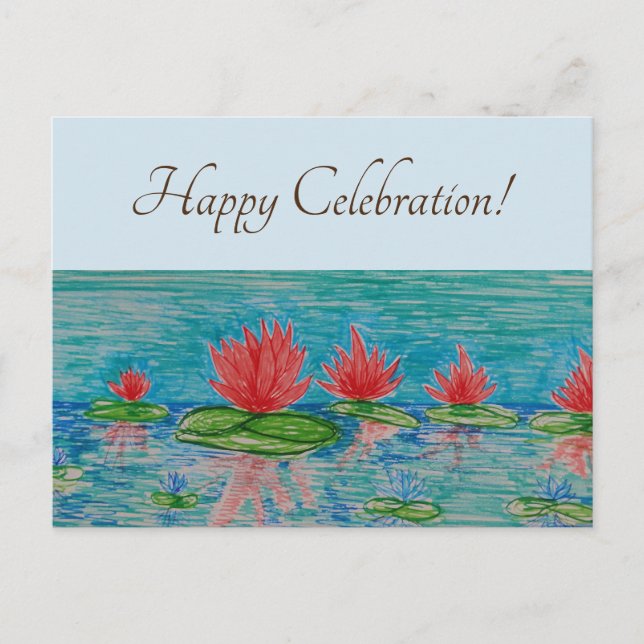 Lotus-Blume Zeichnend Postkarte (Vorderseite)