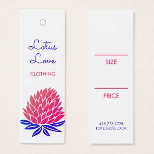 Lotus-Blumen-Anhänger Größe Kleidung Display-Karte