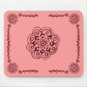 Lotus-Blüte (Hennastrauch) (Rot) Mousepad