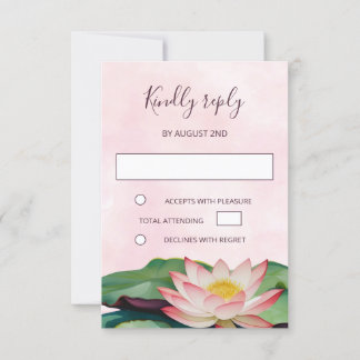 Lotus Buddhist Wedding RSVP Einladung