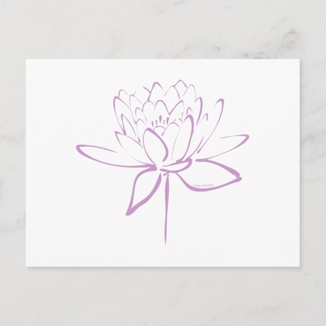Lotus Calligraphy (Lavender) Postkarte (Vorderseite)