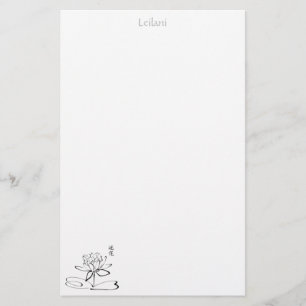 Lotus Calligraphy - Personalisiert Stationery Briefpapier