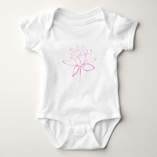 Lotus Calligraphy (Pink) Baby Strampler (Vorderseite)