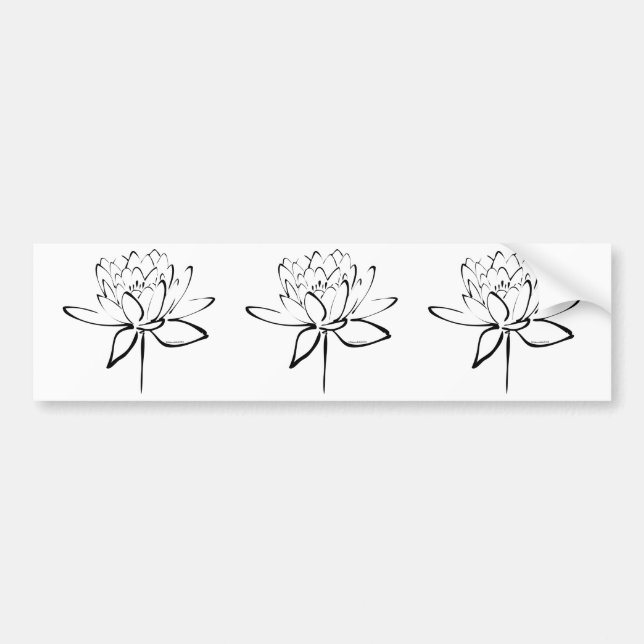 Lotus Calligraphy (schwarz) Autoaufkleber (Vorne)