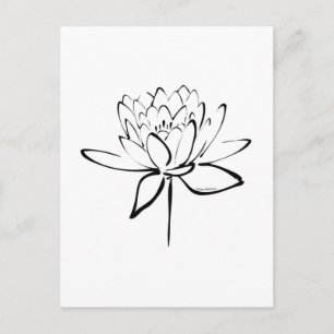 Lotus Calligraphy (schwarz) Postkarte