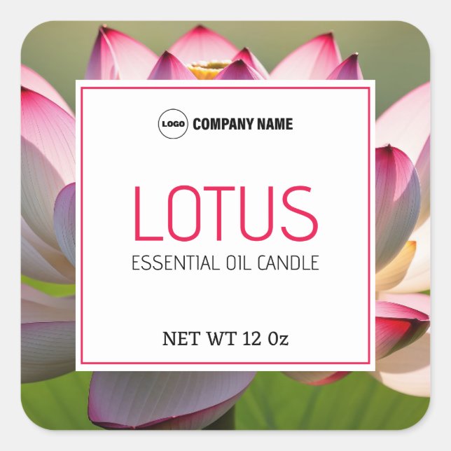 Lotus Candle Label Aufkleber (Vorderseite)