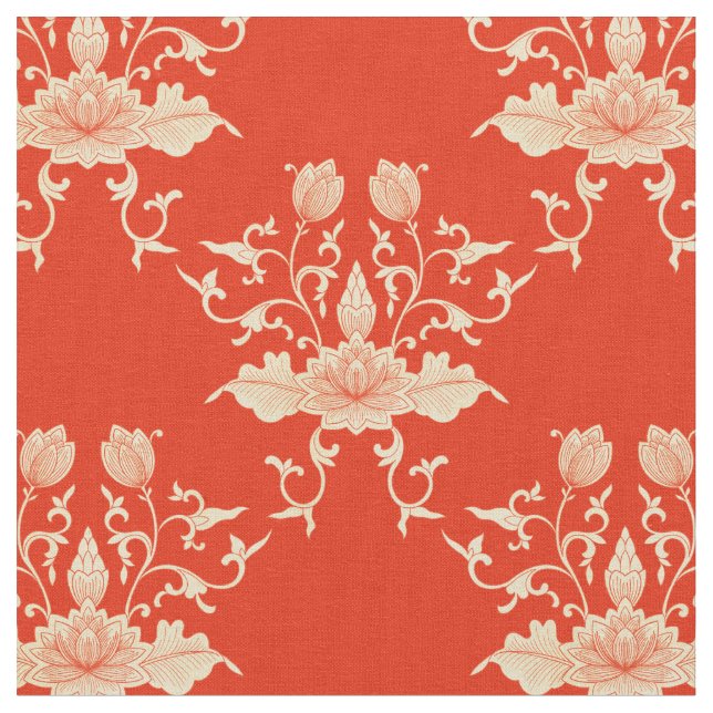 Lotus | Chinoiserie Blumenstil Stoff (Nahaufnahme)