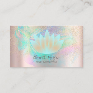 Lotus Confetti Gold Holographic Ink Rose Gold Visitenkarte