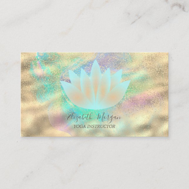 Lotus Confetti Gold Holographic Ink Visitenkarte (Vorderseite)