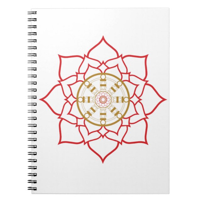 Lotus Dharma Wheel Notebook Notizblock (Vorderseite)