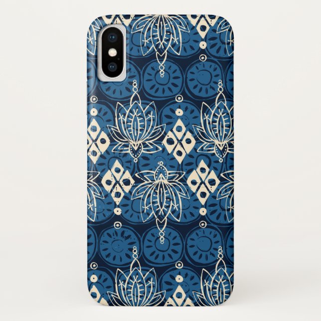 Lotus diamond indigo Case-Mate iPhone hülle (Rückseite)