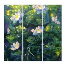 Lotus Dreamscape – Ruhige florale Wandkunst
