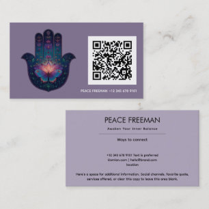 Lotus-Erwachen   Hamsa-Hand-Design Visitenkarte