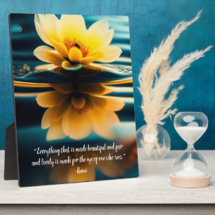 Lotus Everything Beautiful Rumi Quote Tabletop Fotoplatte