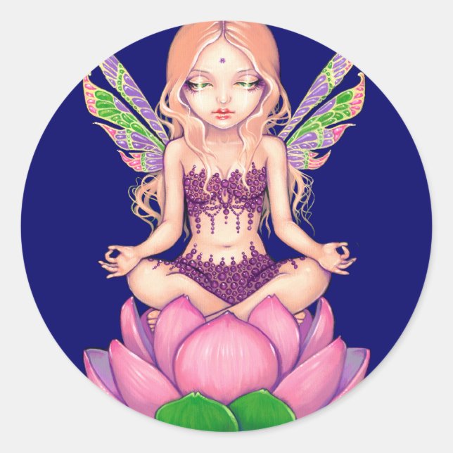 "Lotus Fairy"-Aufkleber Runder Aufkleber (Vorderseite)