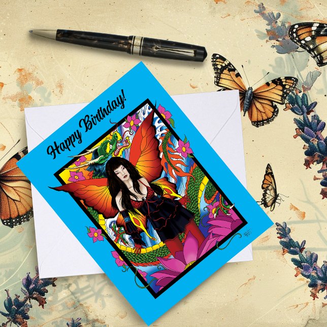 Lotus Fairy Chinese Water Dragon Karte (Von Creator hochgeladen)